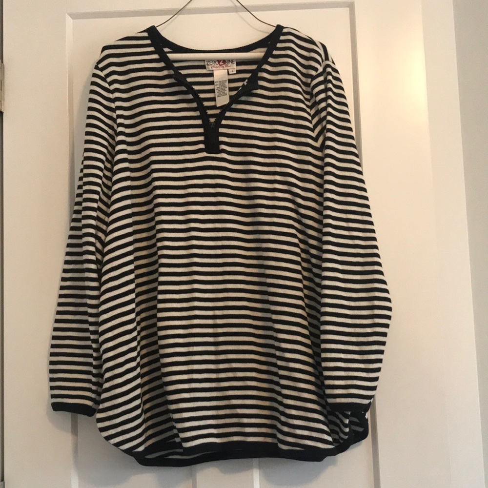 Maternity Striped Zero2 Nine Quarter Zip